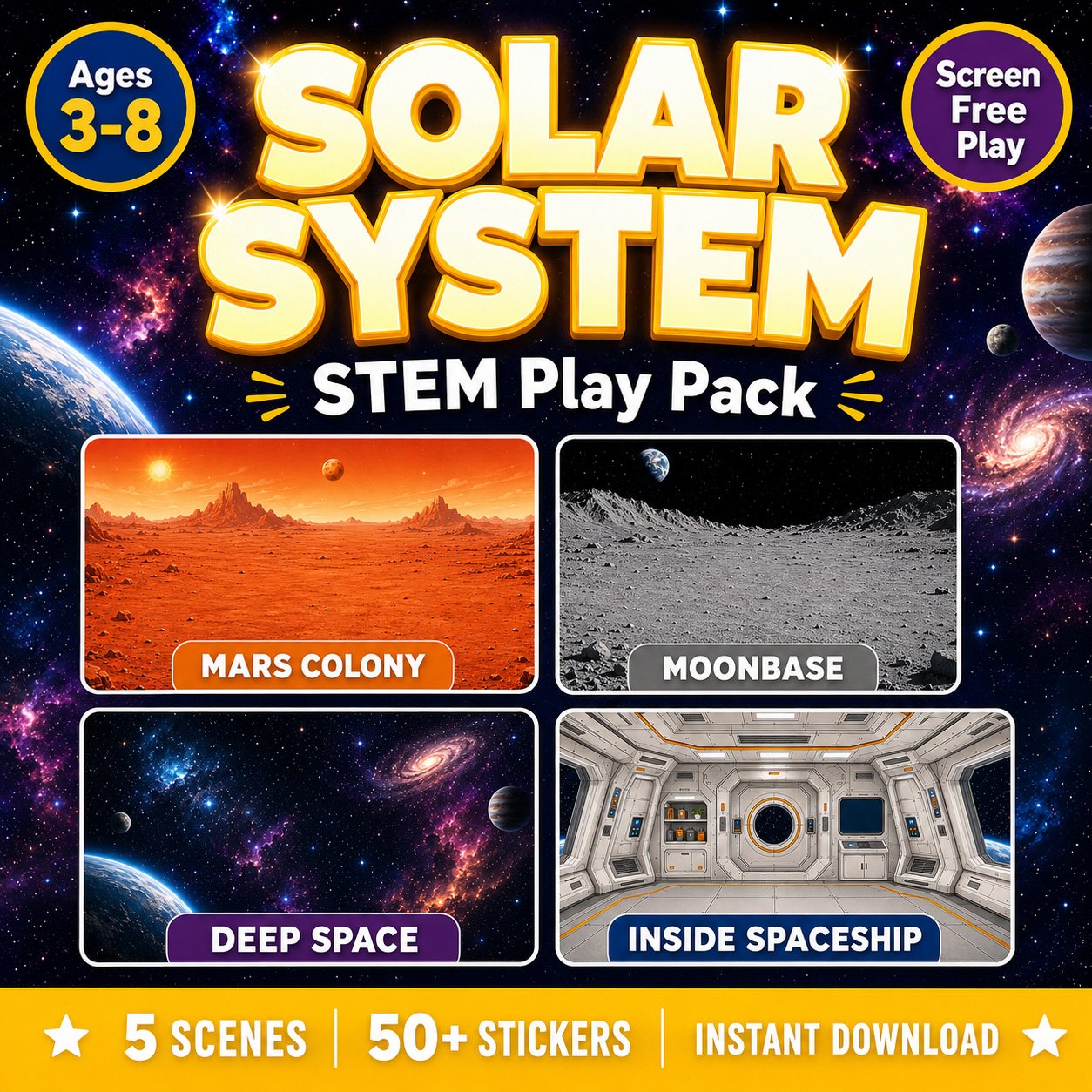 Solar System Etsy Listing Front Page